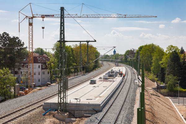 City-Tunnel Leipzig - NEM - Gaschwitz (a) - Engelsdorf (a) - Station Markkleeberg Nord - S-Bahn Gleise fertig gestellt