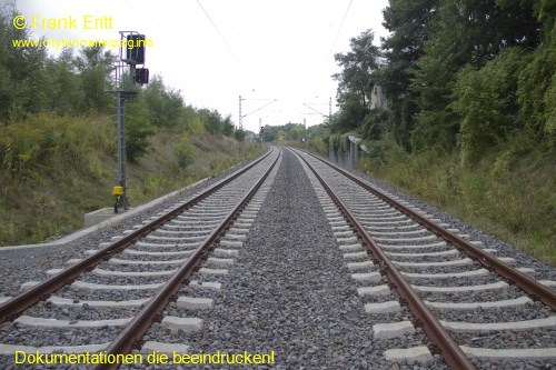 Bauende Gleis Richtung Connewitz - Blickrichtung Nord