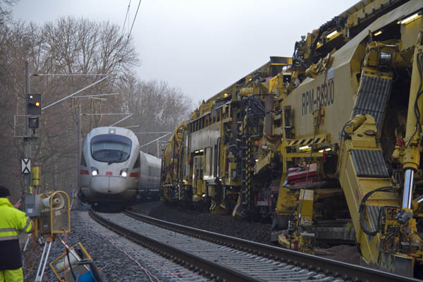 City-Tunnel Leipzig - ESTW Leipzig-Leutzsch/Plagwitz - Einsatz der Recycling-, Planumsverbesserungs- und Reinigungsmaschine