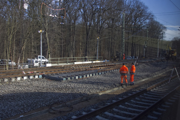 City-Tunnel Leipzig - ESTW Leipzig-Leutzsch/Plagwitz - Einbau der Weichen Abzweig Güterring