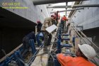 Sichtbetontreppe Nord am Bayerischen Bahnhof wird betoniert