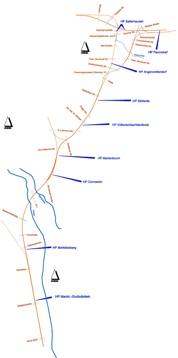 LAgeplan Strecke Gaschwitz - Sellerhausen