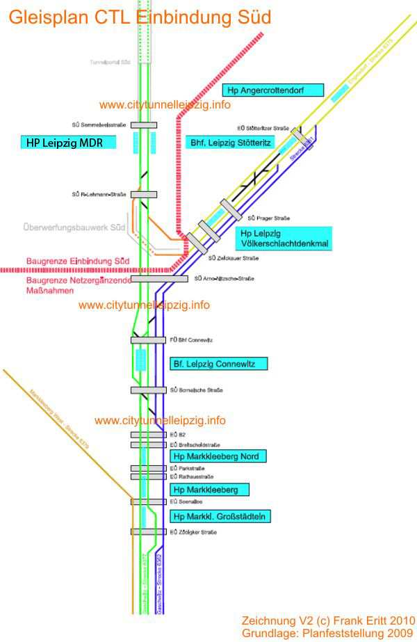 Gleisplan Netzergänzende Maßnahmen Angercrottendorf, Stötteritz, Connewitz, Markkleeberg